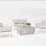 High – end All – Aluminum Outdoor Seating Set: Woven Backrest & Glass Table Included