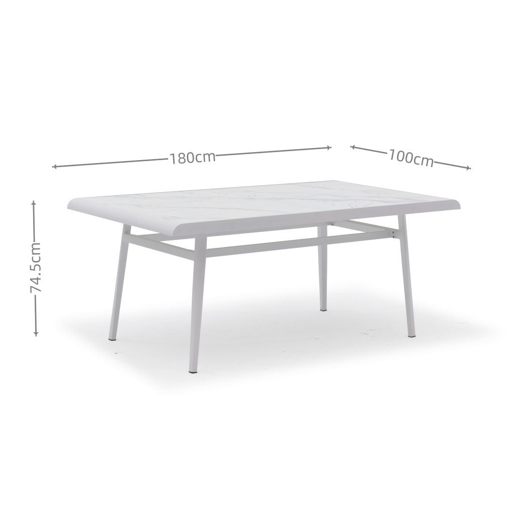 Aluminum-frame dining set – no rust, perfect for coastal areas (stands up to salt air!).