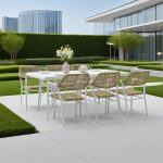 Aluminum-frame dining set – no rust, perfect for coastal areas (stands up to salt air!).