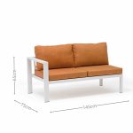 All – Aluminum Frame Modular Outdoor Sofa Set with Polywood – top Coffee Table
