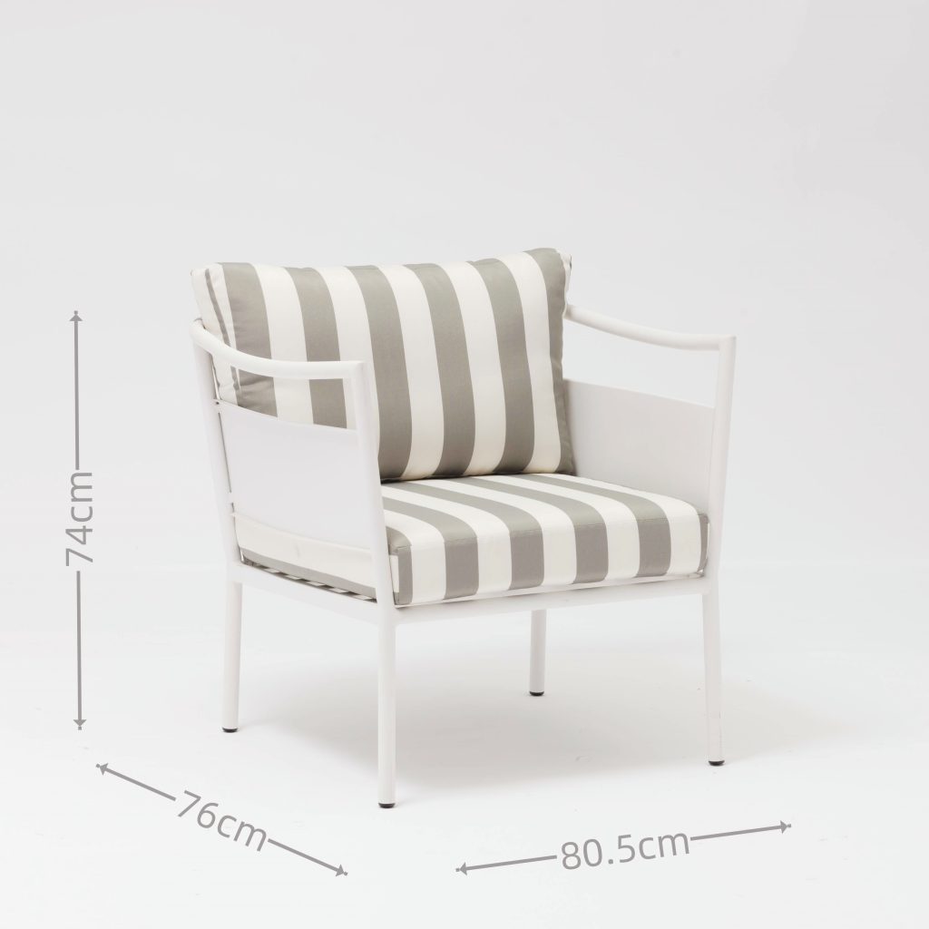 High – end All – Aluminum Outdoor Seating Set: Woven Backrest & Glass Table Included