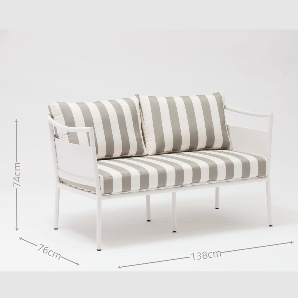 High – end All – Aluminum Outdoor Seating Set: Woven Backrest & Glass Table Included