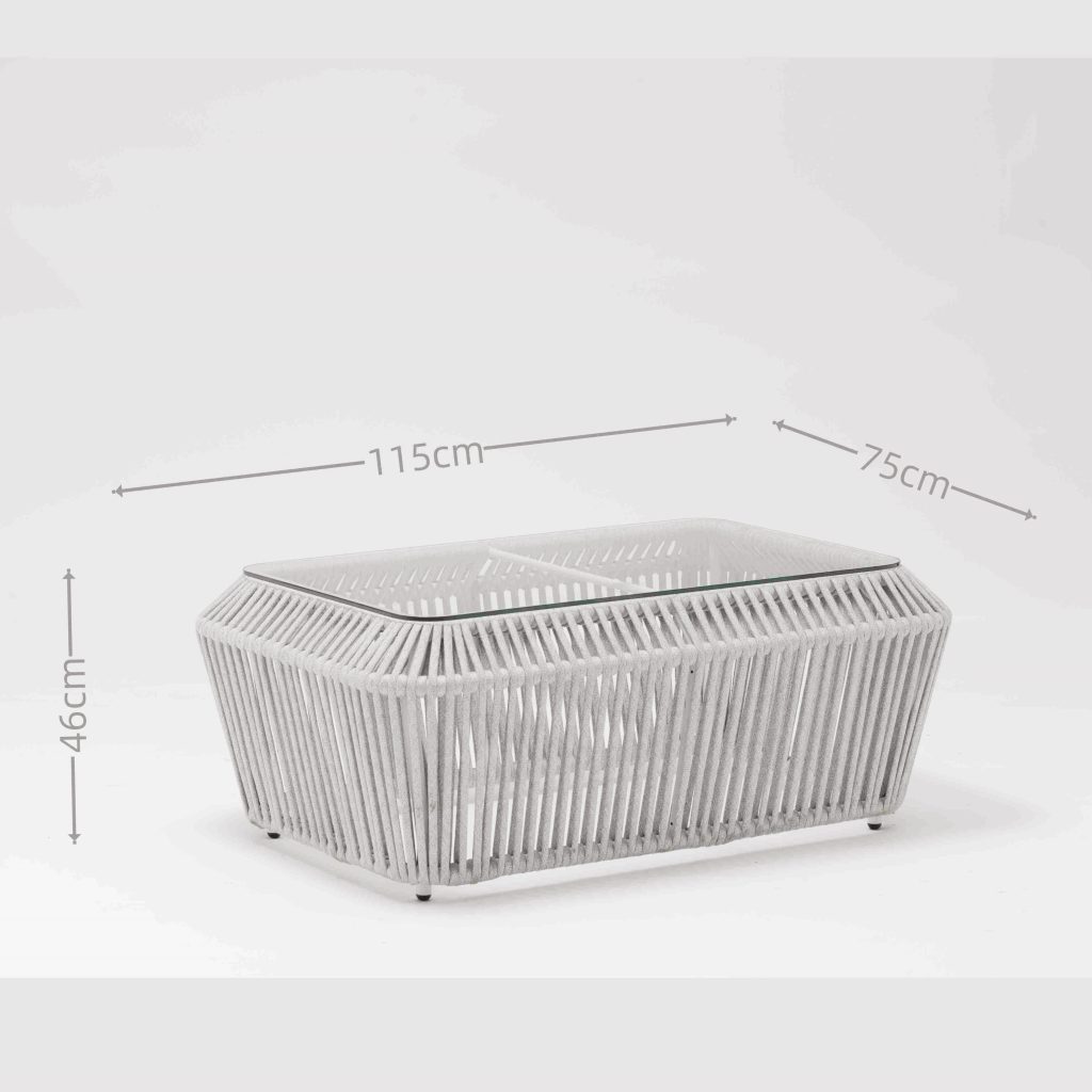 High – end All – Aluminum Outdoor Seating Set: Woven Backrest & Glass Table Included