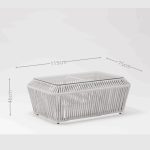 High – end All – Aluminum Outdoor Seating Set: Woven Backrest & Glass Table Included