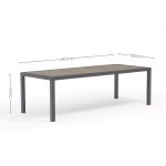 Aluminum frame set with Polywood table – sturdy, sleek for outdoor enjoyment.
