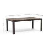 Patio-ready dining set: Aluminum frame, Polywood top – durable, modern flair.