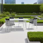 Aluminum dining set – smooth frame, low-maintenance, modern vibe for your patio.