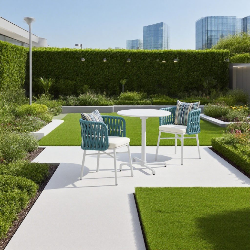 atio dining (aluminum frame) – more durable than wood, sleek for outdoor living.​