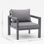 Stylish All – Aluminum Frame Sofa: Cozy Cushions for Outdoors(S251 SET)