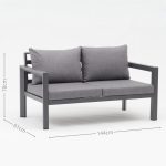 Stylish All – Aluminum Frame Sofa: Cozy Cushions for Outdoors(S251 SET)