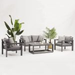 Stylish All – Aluminum Frame Sofa: Cozy Cushions for Outdoors(S251 SET)