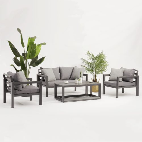 Stylish All – Aluminum Frame Sofa: Cozy Cushions for Outdoors(S251 SET)