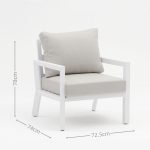 All – Aluminum Frame Sofa: Cushioned Comfort for Patio & Garden(S238EF)