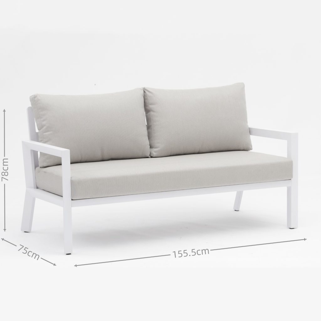 All – Aluminum Frame Sofa: Cushioned Comfort for Patio & Garden(S238EF)