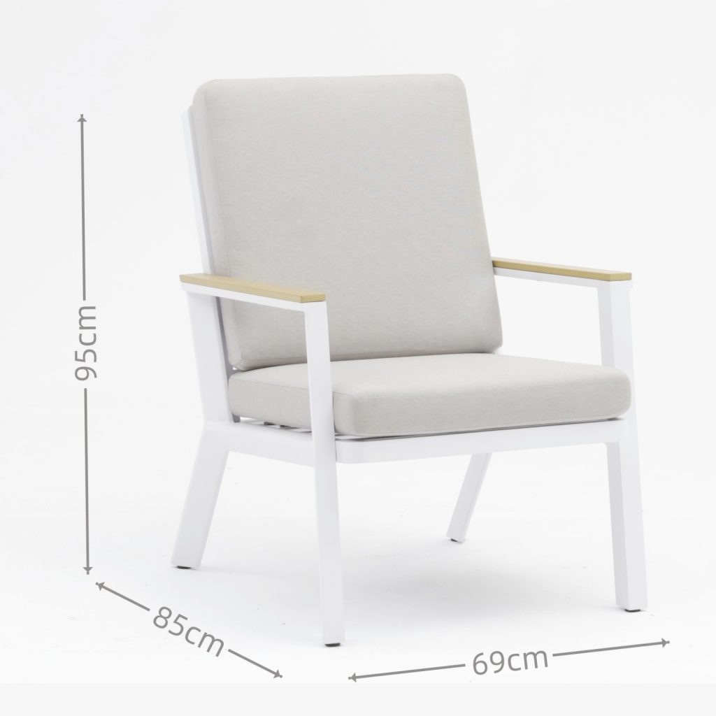 All – Aluminum Frame Sofa: Cushioned Comfort for Patio & Garden(S238EF)