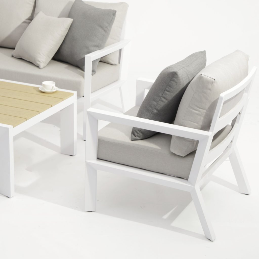 All – Aluminum Frame Sofa: Cushioned Comfort for Patio & Garden(S238EF)