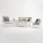 All – Aluminum Frame Sofa: Cushioned Comfort for Patio & Garden(S238EF)