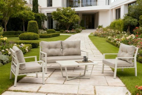 All – Aluminum Frame Sofa: Cushioned Comfort for Patio & Garden