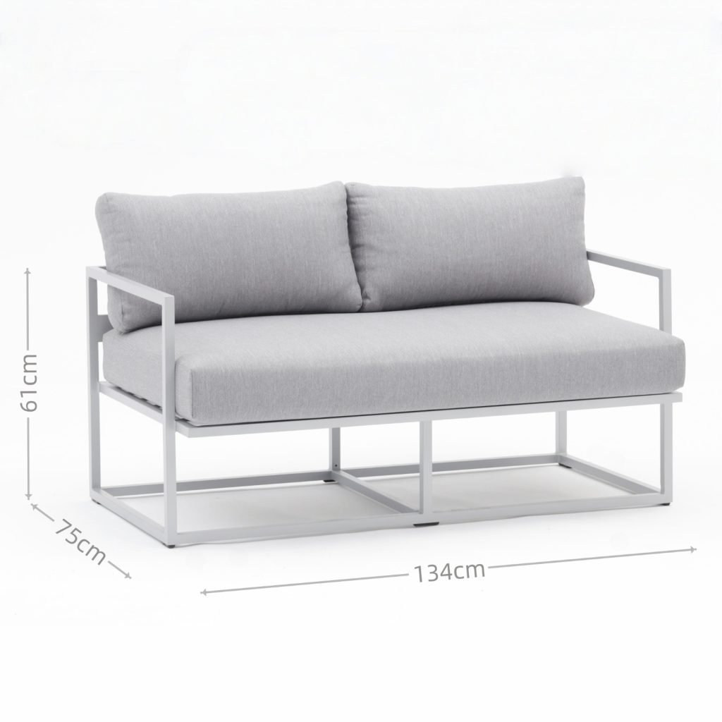 All – Aluminum Frame Outdoor Sofa: PE Rattan Weave + Plush Cushions(S245 SET)