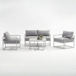 All – Aluminum Frame Outdoor Sofa: PE Rattan Weave + Plush Cushions(S245 SET)