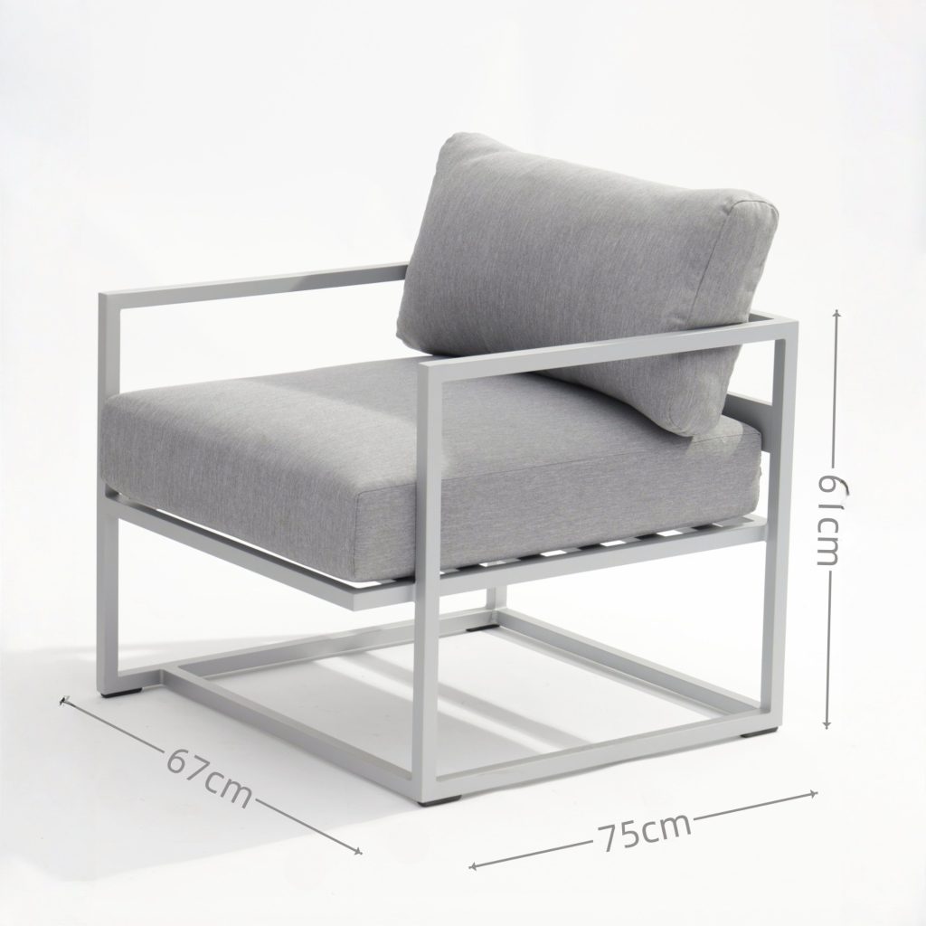 All – Aluminum Frame Outdoor Sofa: PE Rattan Weave + Plush Cushions(S245 SET)