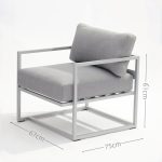 All – Aluminum Frame Outdoor Sofa: PE Rattan Weave + Plush Cushions(S245 SET)