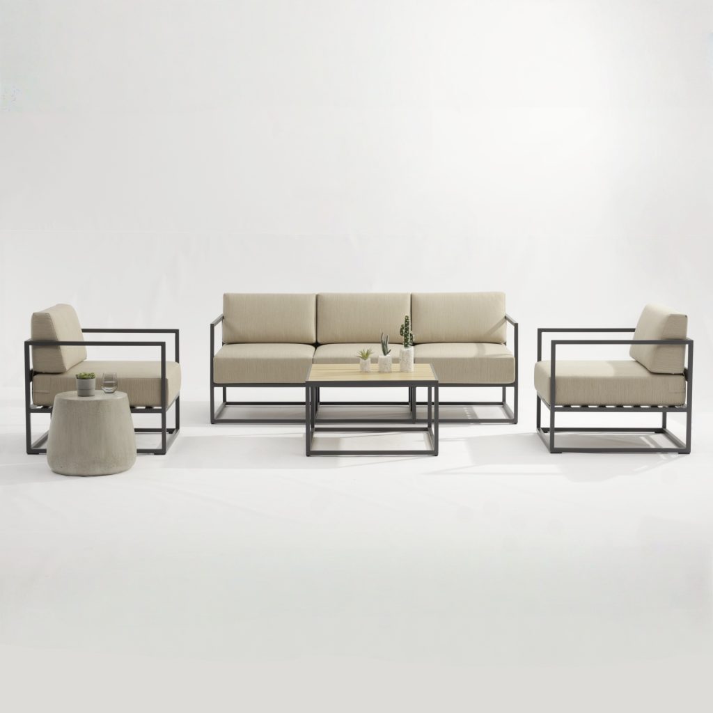 All – Aluminum Frame Sofa: Cushioned Comfort for Patio & Garden(S246 SET)