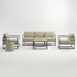 All – Aluminum Frame Sofa: Cushioned Comfort for Patio & Garden(S246 SET)