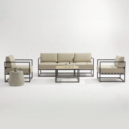 All – Aluminum Frame Sofa: Cushioned Comfort for Patio & Garden(S246 SET)