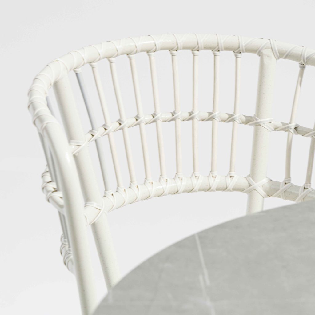 Aluminum-frame dining set – no rust, perfect for coastal areas (stands up to salt air!).YT316&S234T