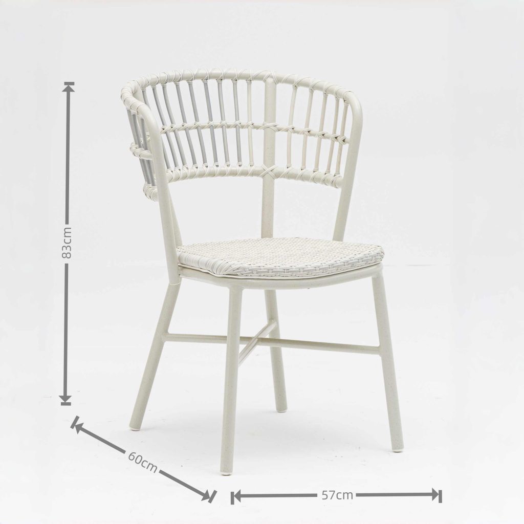 Aluminum-frame dining set – no rust, perfect for coastal areas (stands up to salt air!).YT316&S234T