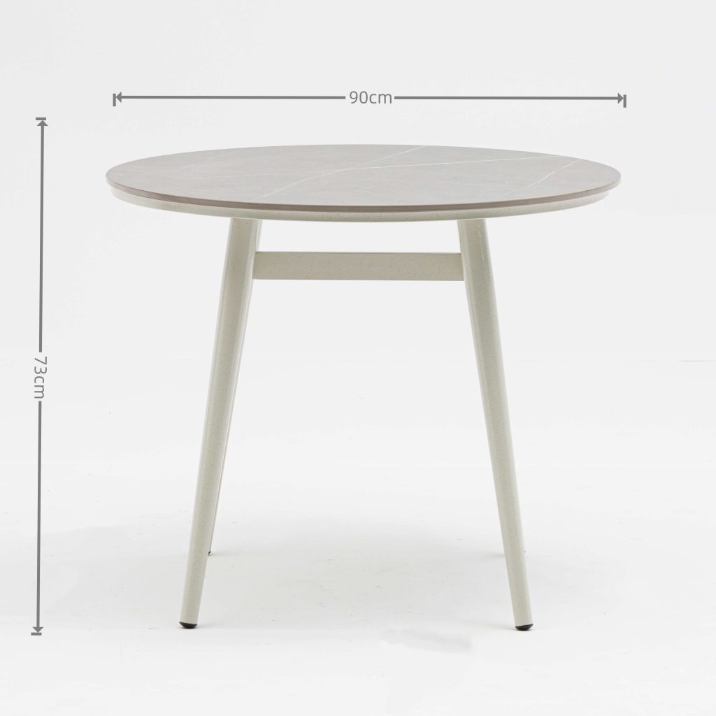 Aluminum-frame dining set – no rust, perfect for coastal areas (stands up to salt air!).YT316&S234T