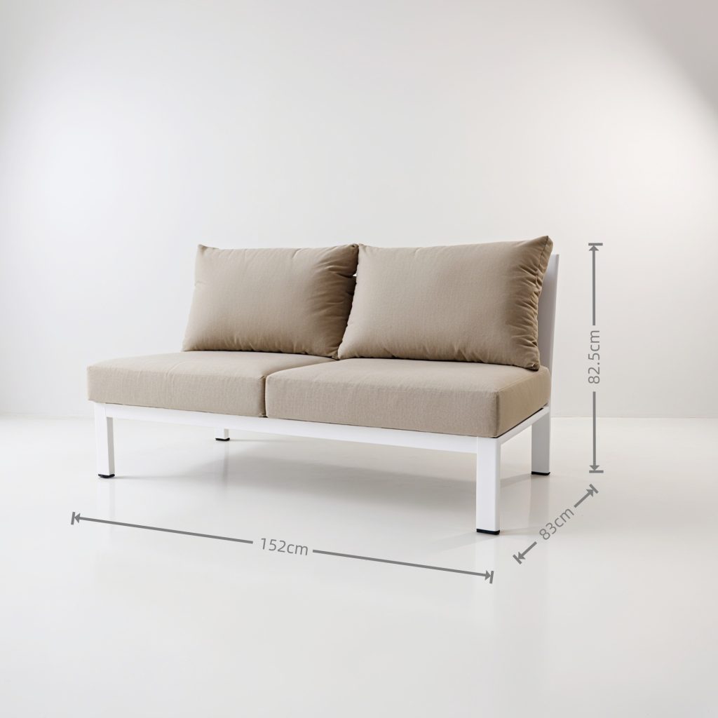All – Aluminum Frame Sofa: Cushioned Comfort for Patio & Garden(S243)