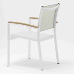 Aluminum-frame dining set – no rust, perfect for coastal areas (stands up to salt air!).TC088B&YB202C