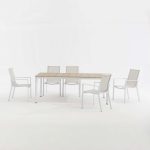 Aluminum-frame dining set – no rust, perfect for coastal areas (stands up to salt air!).TC088B&YB233