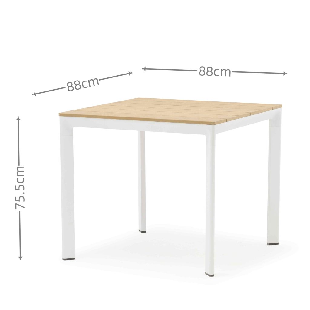 Aluminum-frame dining set – no rust, perfect for coastal areas (stands up to salt air!).TC095&YB232