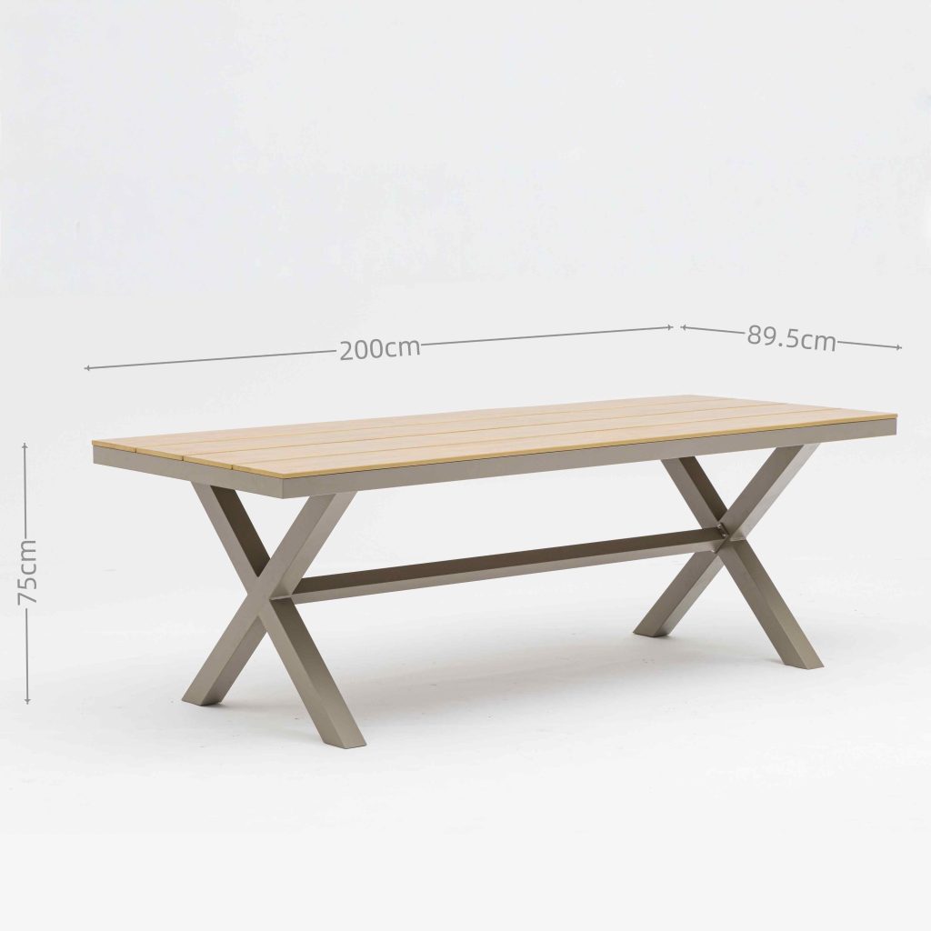 Aluminum-frame dining set – no rust, perfect for coastal areas (stands up to salt air!).TC114&YB202