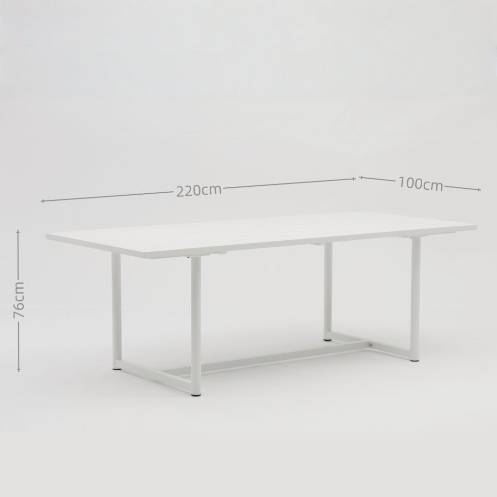 Aluminum-frame dining set – no rust, perfect for coastal areas (stands up to salt air!).TC122&YT318