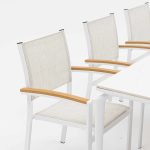 Aluminum-frame dining set – no rust, perfect for coastal areas (stands up to salt air!）（TC115B+YB202B)